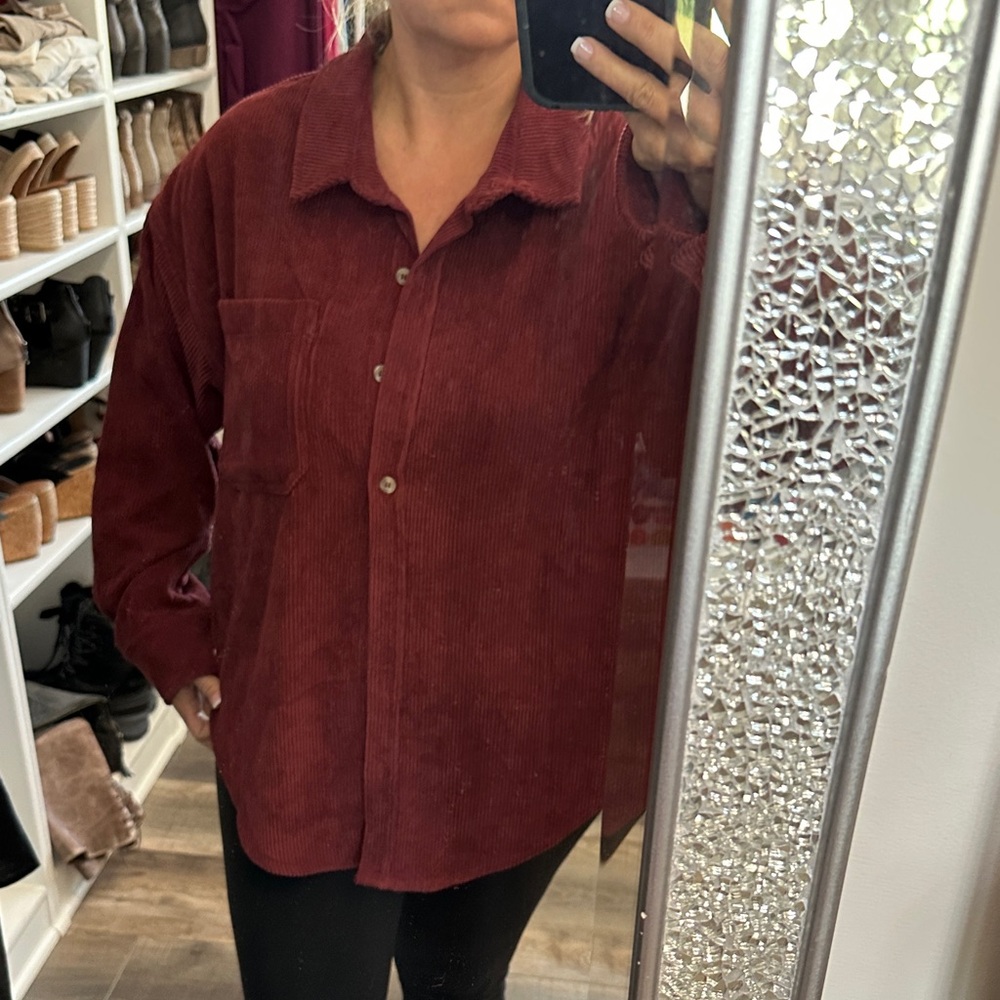 Wishlist apparel m/l Corduroy Button-Up Shirt